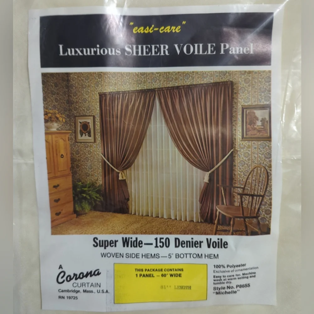 Corona Luxurious Sheer Voile Panel In Cream 60